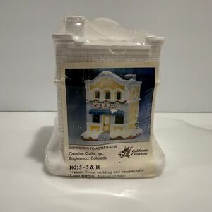 RARE California Creations 10215 5 & 10 Store Snow Ready to Paint Village Sealed